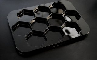 Bandeja expositora de 10 huecos hexagonales