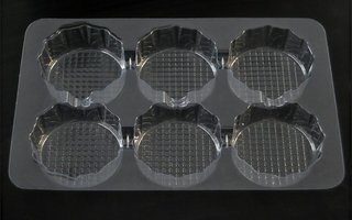 Bandeja transparente de 6 alvéolos