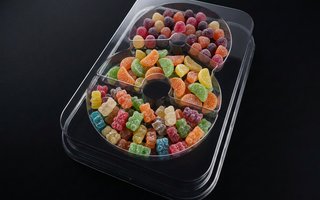 Envase para gominolas con 3 separadores