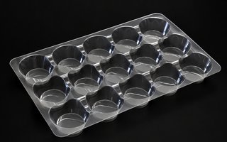 Bandeja transparente de 15 alvéolos