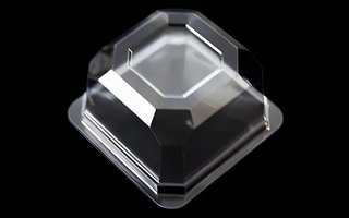 Packaging cúbico transparente con tapa