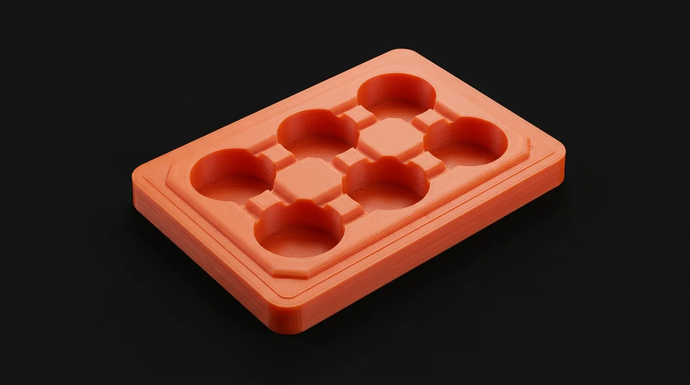 Impresión 3D de una bandeja de 6 alvéolos