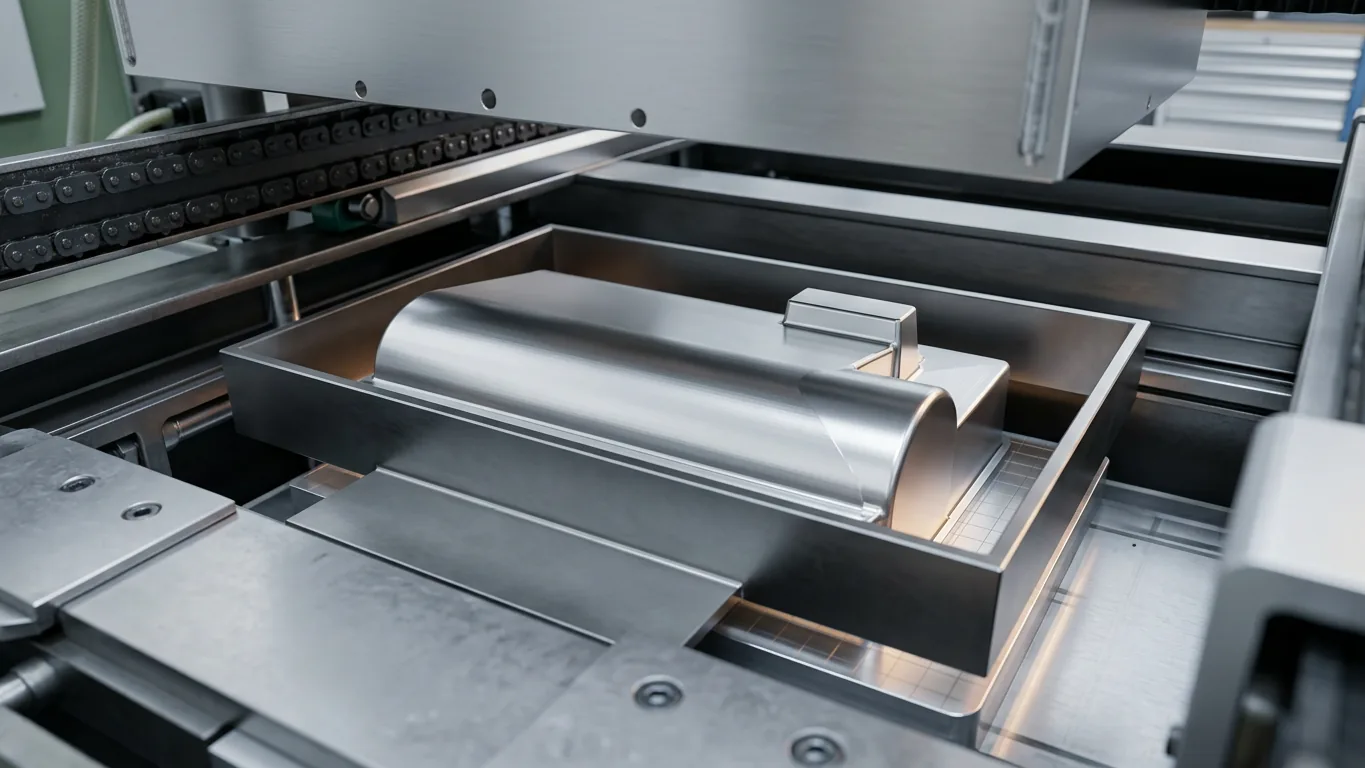 Molde positivo en el interior de una máquina